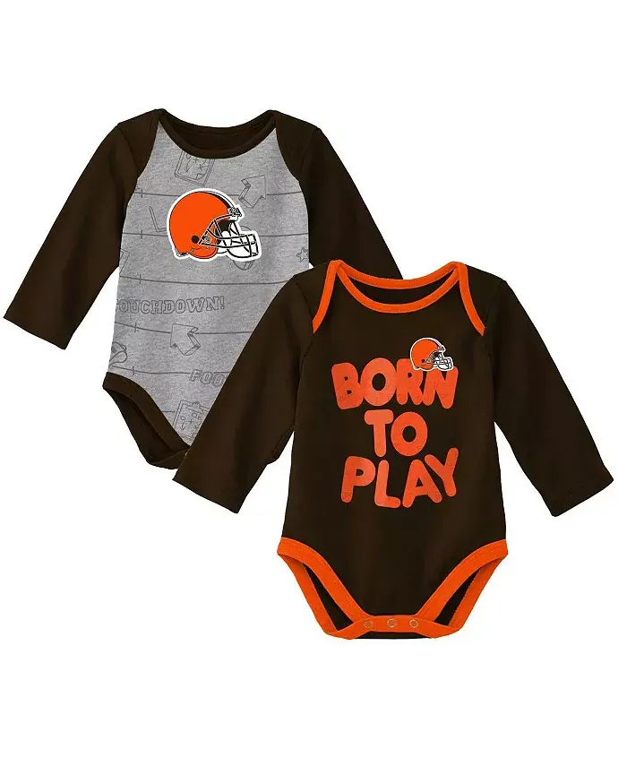Новорожденный комплект из двух боди с длинным рукавом Cleveland Browns Born To Win, цвет: коричневый/серый меланж Outerstuff
Новорожденный комплект из двух боди с длинным рукавом Cleveland Browns Born To Win, цвет: коричневый/серый меланж Outerstuff