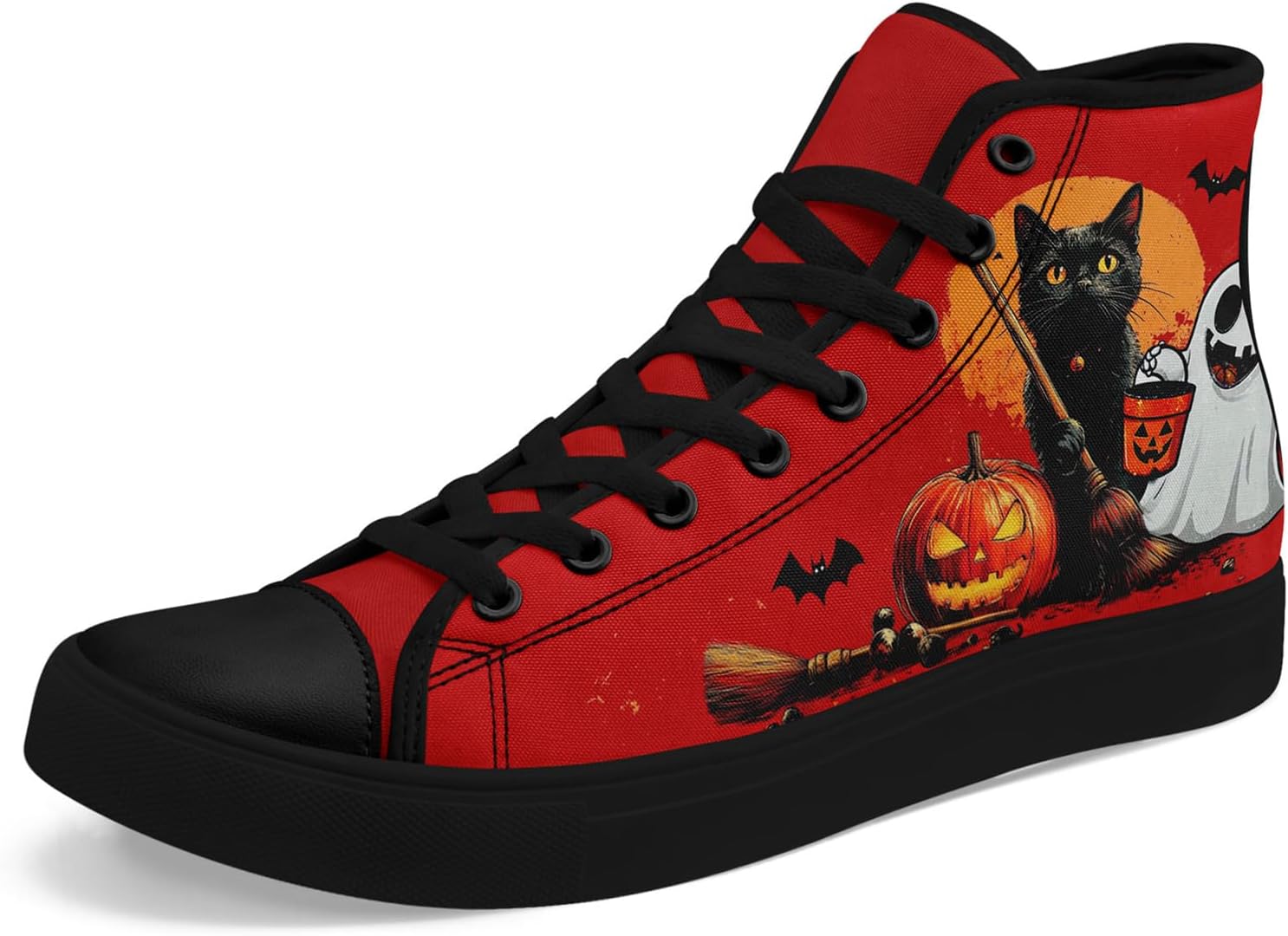Крутые настраиваемые высокие кеды из холста на Хэллоуин для мужчин и женщин с дизайном призраков, кошек и тыкв, стильные повседневные плоские обувь для прогулок Coolcustomize, белый/черный/красный/оранжевый
Крутые настраиваемые высокие кеды из холста на Хэллоуин для мужчин и женщин с дизайном призраков, кошек и тыкв, стильные повседневные плоские обувь для прогулок Coolcustomize, белый/черный/красный/оранжевый