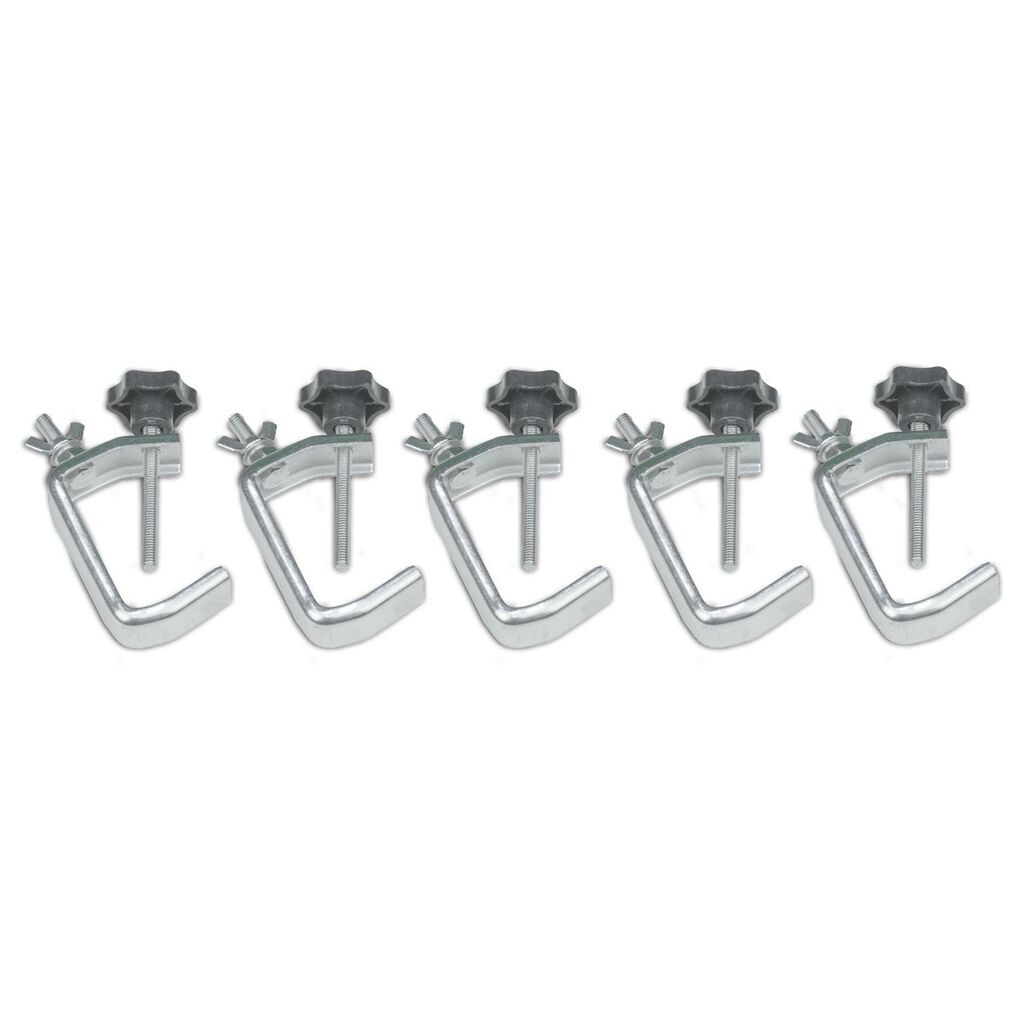 Party Clamp Set silver (5 шт.) - компактный крючок для небольших эффектов и точечных светильников - до 5 кг, цвет: серебро satisfire
Party Clamp Set silver (5 шт.) - компактный крючок для небольших эффектов и точечных светильников - до 5 кг, цвет: серебро satisfire