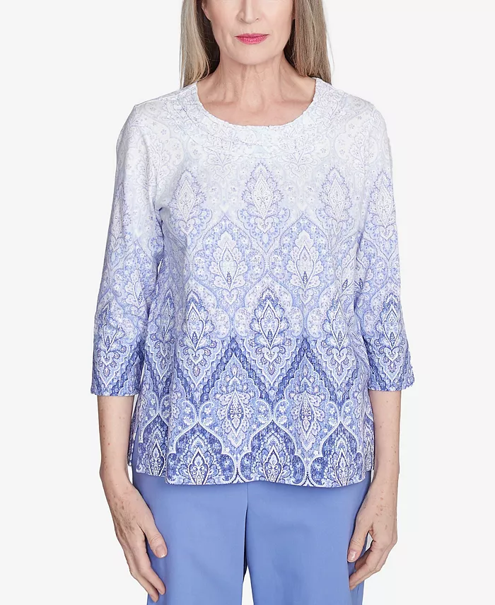 Женский топ Santa Fe Ombre с принтом медальона и круглым вырезом Alfred Dunner, мультиколор
Женский топ Santa Fe Ombre с принтом медальона и круглым вырезом Alfred Dunner, мультиколор