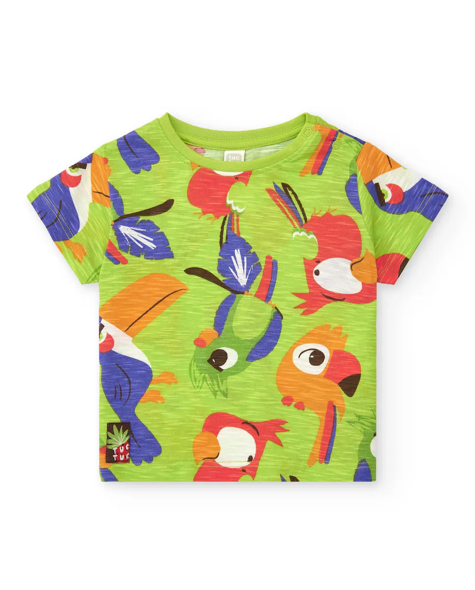 Футболка мальчика с короткими рукавами и принтом попугая Tuc tuc, зеленый
Футболка мальчика с короткими рукавами и принтом попугая Tuc tuc, зеленый