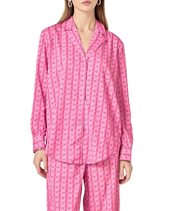 Женская блузка из сатина с принтом English Factory, розовый
Женская блузка из сатина с принтом English Factory, розовый