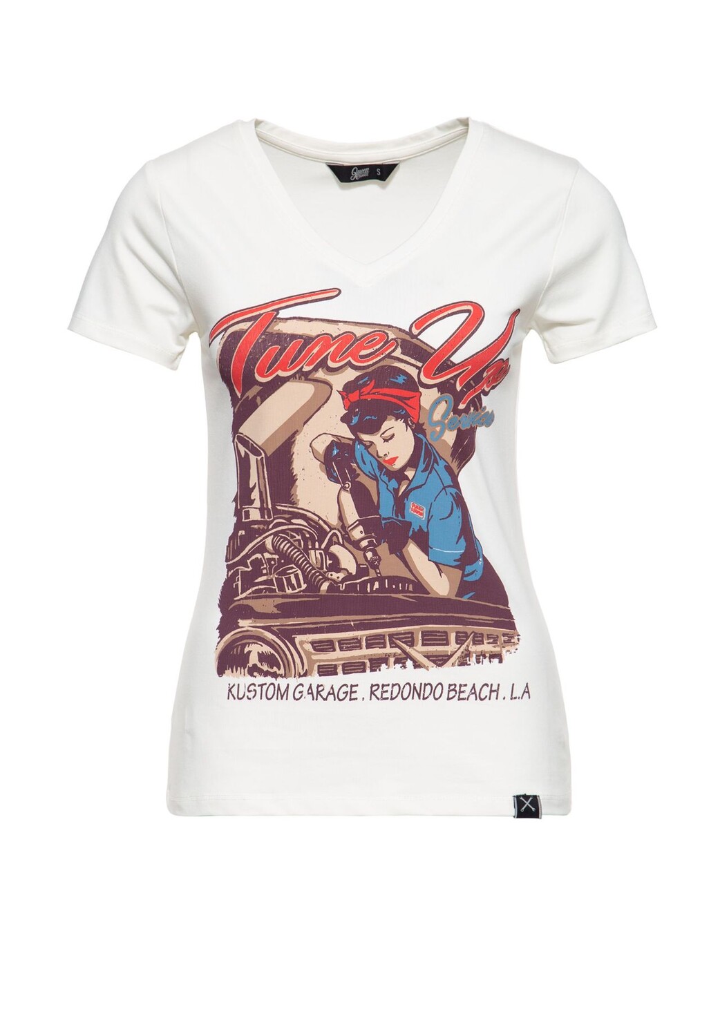 Рубашка с принтом и модным V-образным вырезом Tune Up Queen Kerosin, кремовый
Рубашка с принтом и модным V-образным вырезом Tune Up Queen Kerosin, кремовый