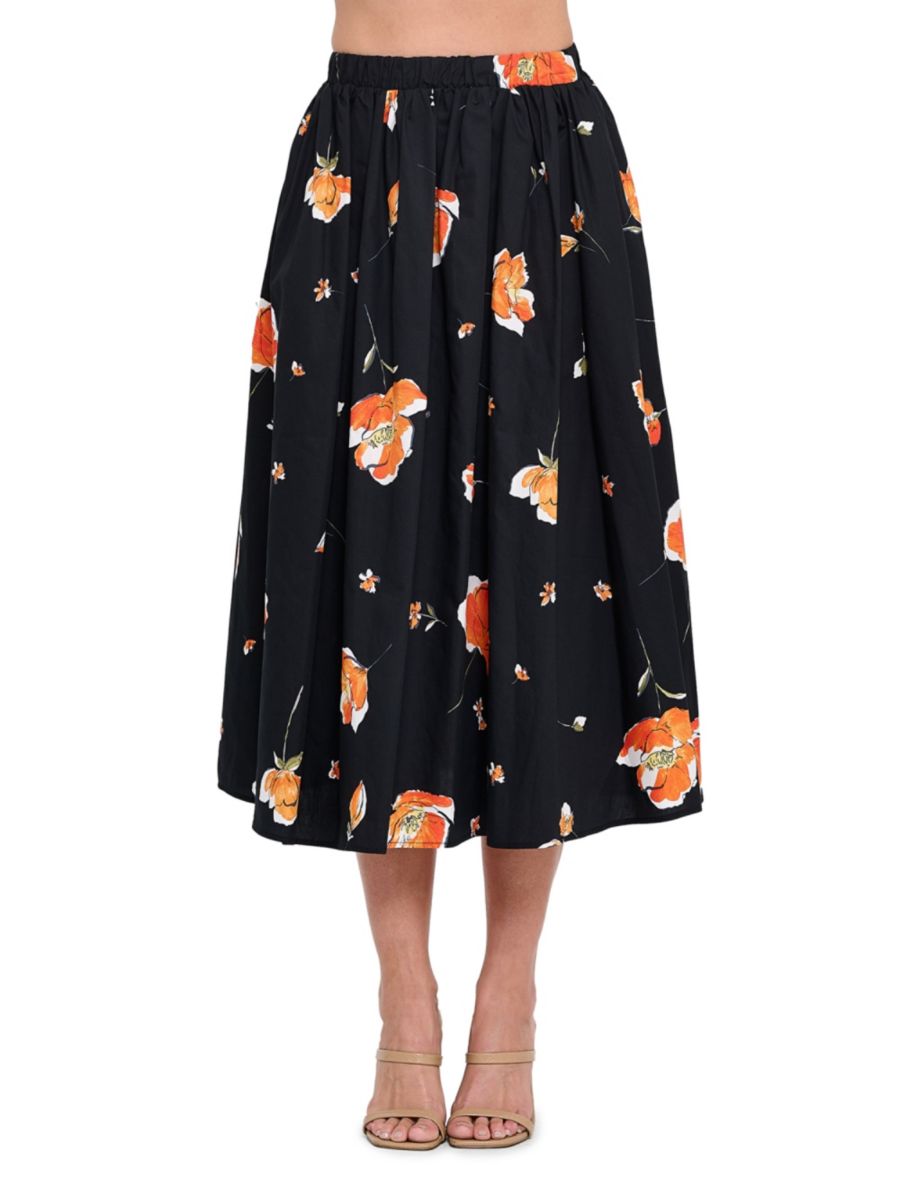 Юбка миди А-силуэта с цветочным принтом Renee C., черный
Юбка миди А-силуэта с цветочным принтом Renee C., черный