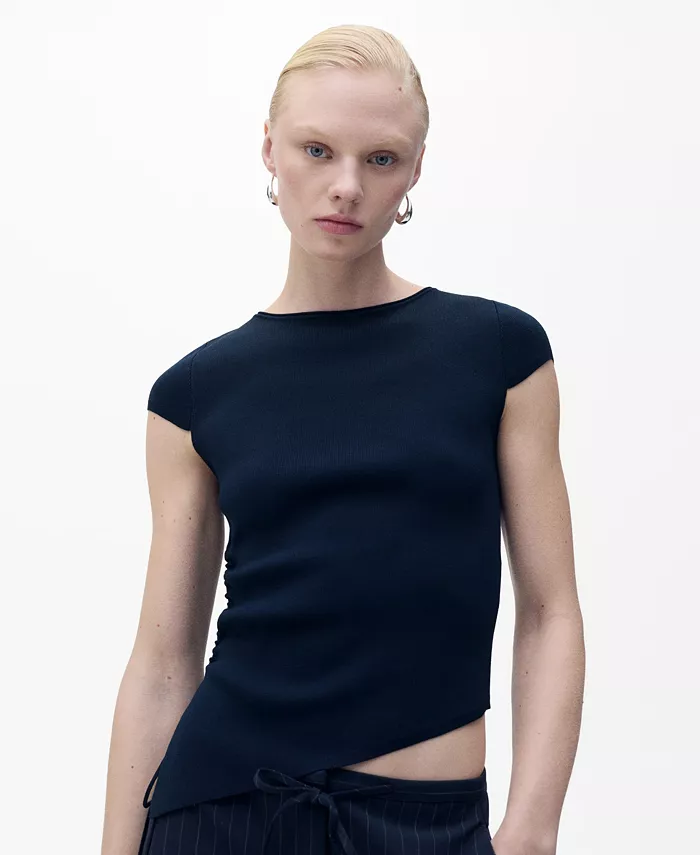 Женский асимметричный трикотажный топ с низкой вязкой MANGO, синий
Женский асимметричный трикотажный топ с низкой вязкой MANGO, синий