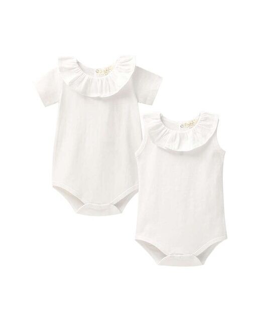 Комплект из 2 детских боди из 100 % хлопка с рюшами на шее Dadati, белый 
Комплект из 2 детских боди из 100 % хлопка с рюшами на шее Dadati, белый