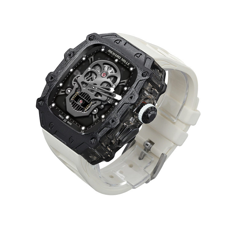 Akkerds Часы Apple Alloy Case Material Ultra2/1 Generation, Black case, translucent middle frame, white fluoroelastomer single-hand buckle strap 
Akkerds Часы Apple Alloy Case Material Ultra2/1 Generation, Black case, translucent middle frame, white fluoroelastomer single-hand buckle strap