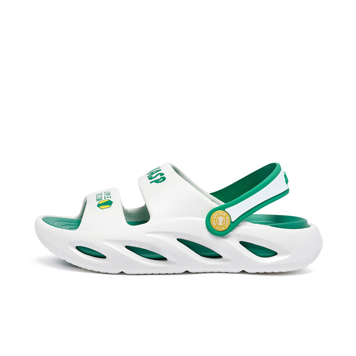 Детские шлепанцы: нескользящие, с защитой от ударов, дышащие, легкие, амортизирующие, быстросохнущие BIG WASP, белый/зеленый
Детские шлепанцы: нескользящие, с защитой от ударов, дышащие, легкие, амортизирующие, быстросохнущие BIG WASP, белый/зеленый