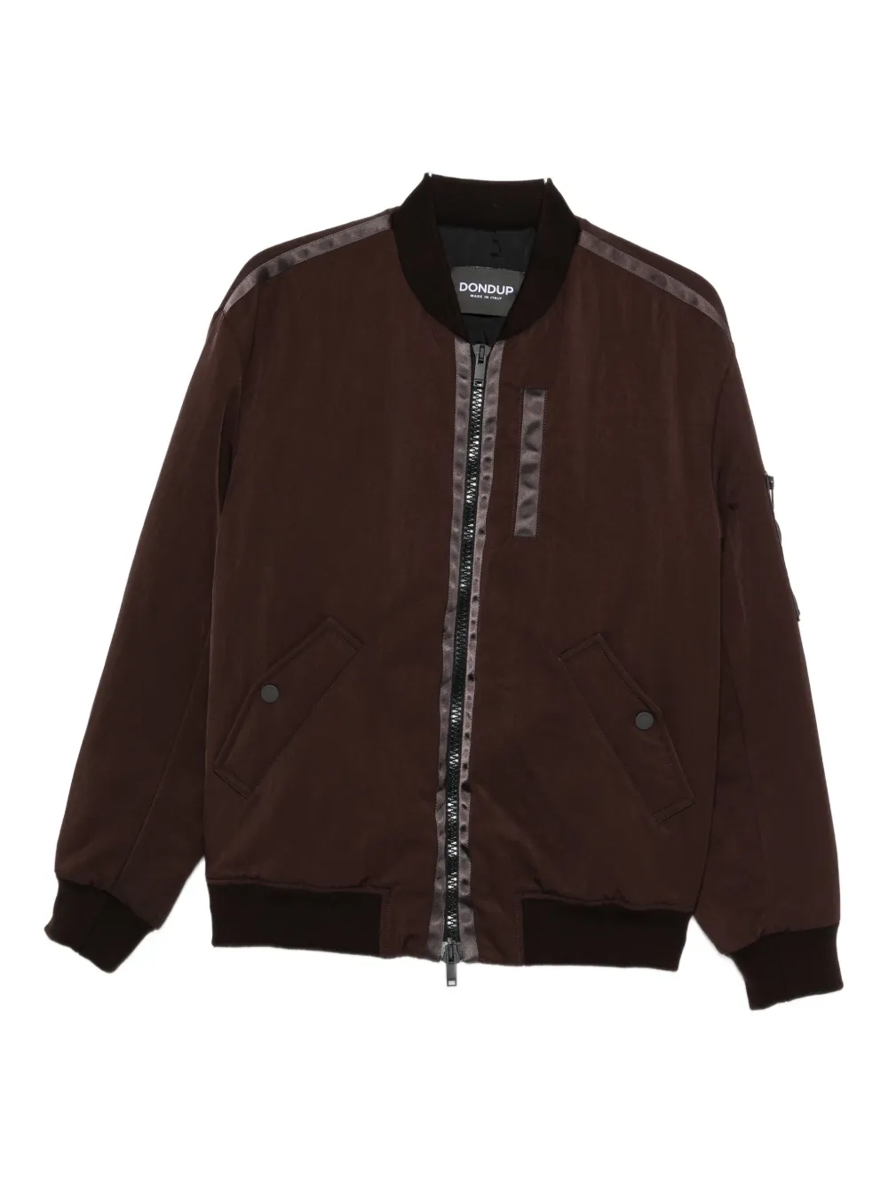 Бомбер со вставками в полоску DONDUP, коричневый
Бомбер со вставками в полоску DONDUP, коричневый