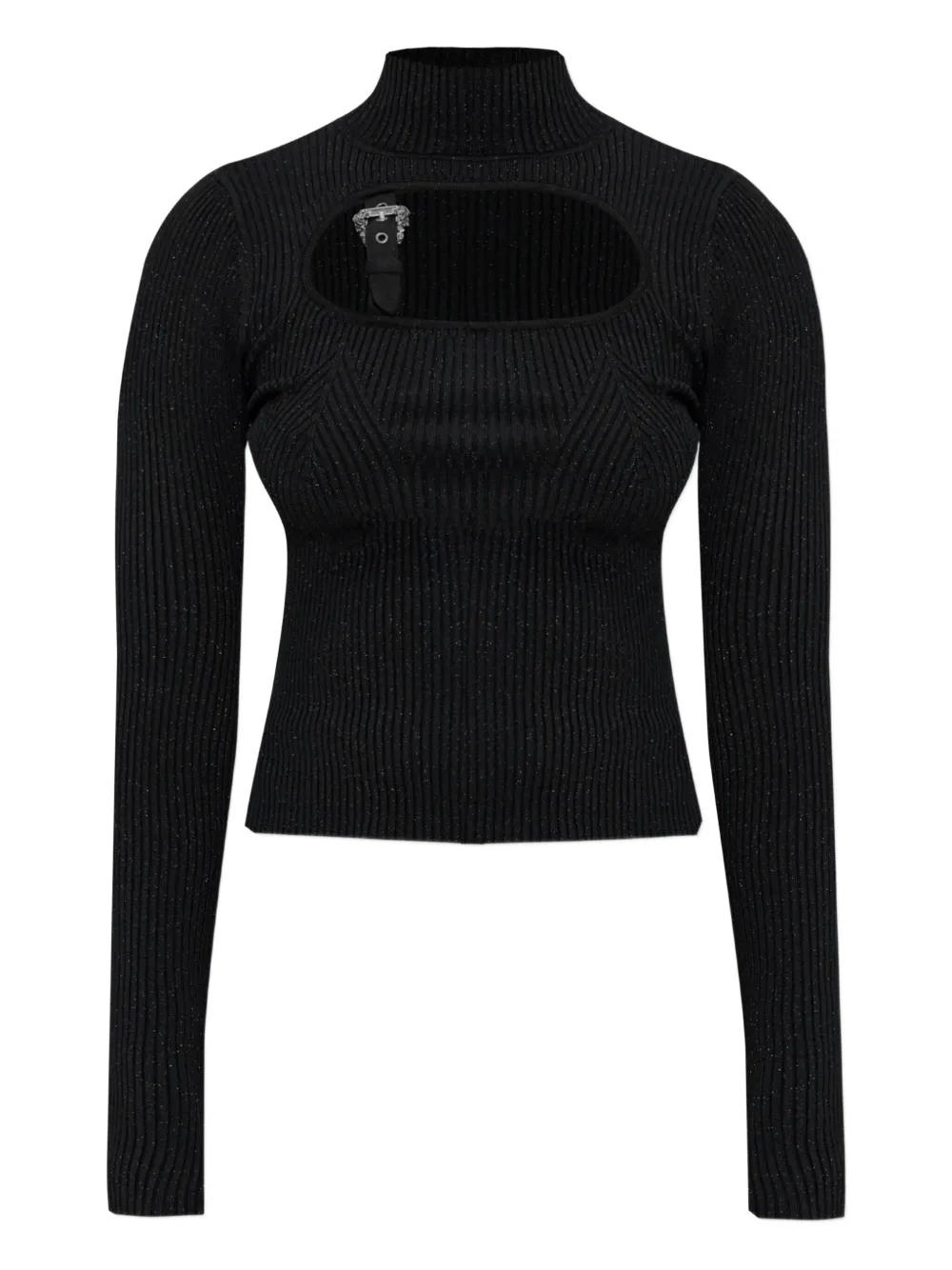 Ребристый свитер с пряжкой Versace Jeans Couture, черный
Ребристый свитер с пряжкой Versace Jeans Couture, черный