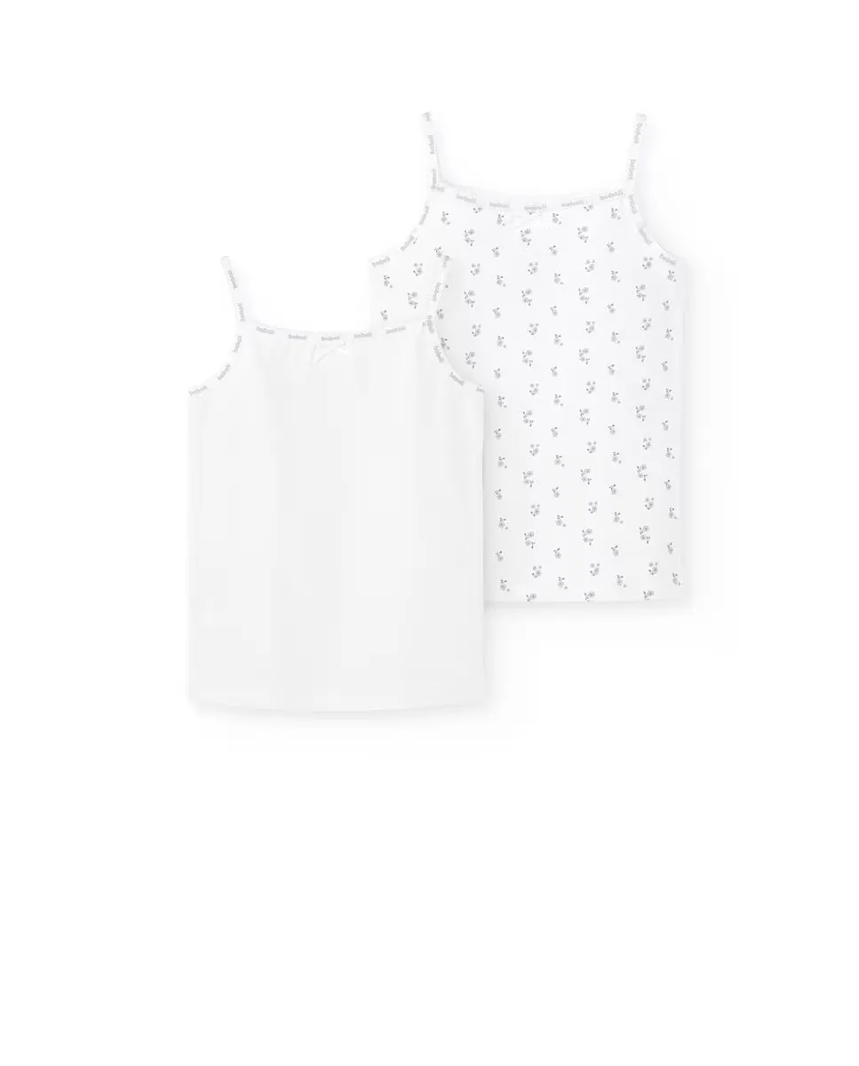 Набор из 2 хлопковых девичьих футболок с подтяжками Boboli, белый
Набор из 2 хлопковых девичьих футболок с подтяжками Boboli, белый