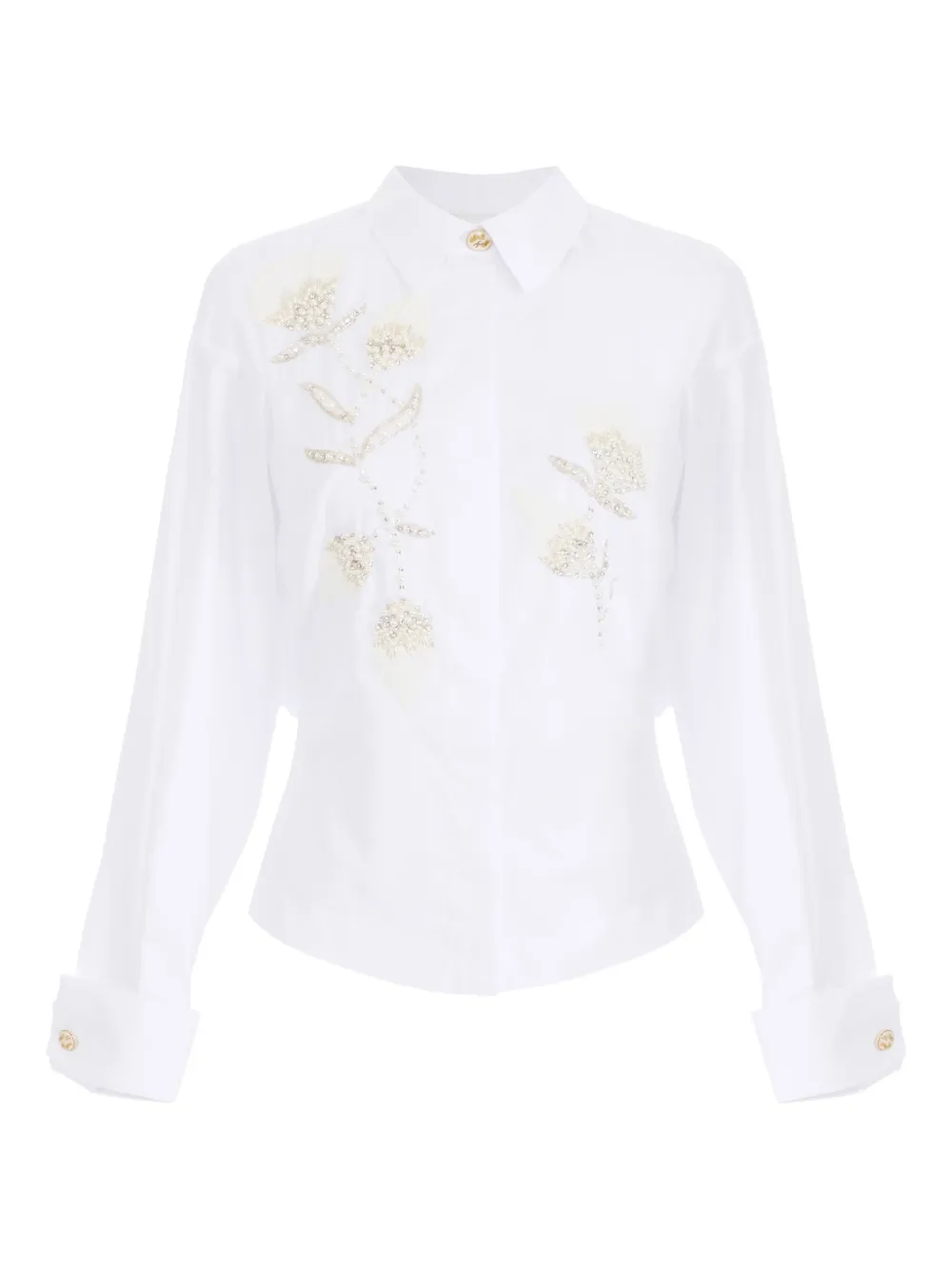 Рубашка с жемчужным декором Elisabetta Franchi, белый
Рубашка с жемчужным декором Elisabetta Franchi, белый