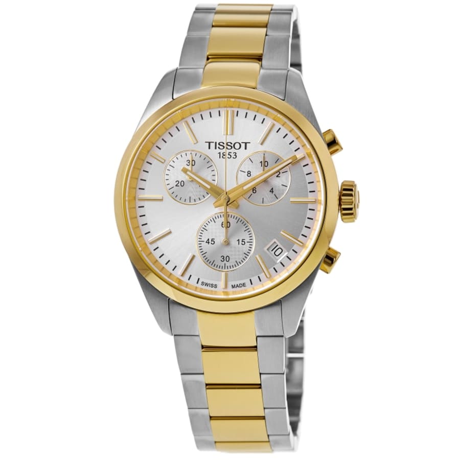 Tissot PR 100 Chronograph Серебряный циферблат Двухцветные стальные мужские часы T150.417.22.031.00
Tissot PR 100 Chronograph Серебряный циферблат Двухцветные стальные мужские часы T150.417.22.031.00