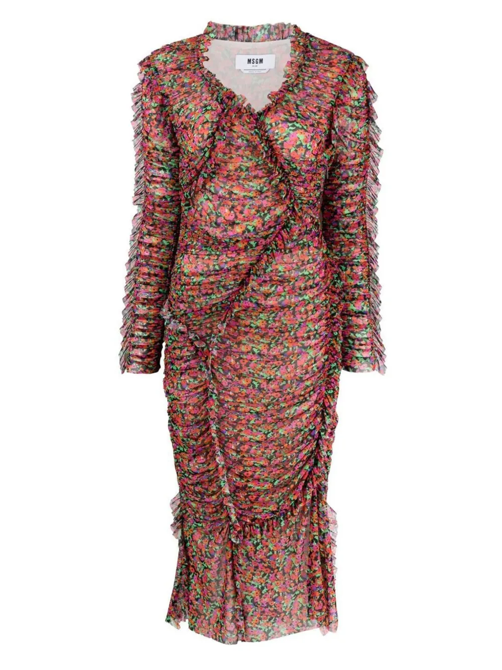 Платье миди с цветочным принтом MSGM, черный
Платье миди с цветочным принтом MSGM, черный