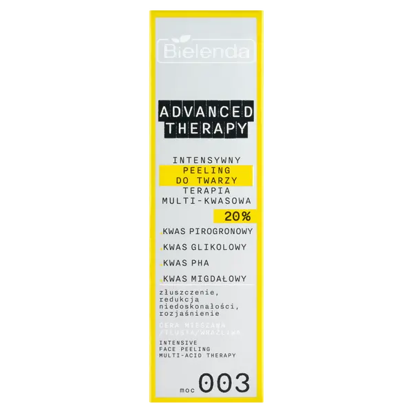 Интенсивный пилинг для лица мультикислотная терапия 20%, 30 мл Bielenda Advanced therapy
Интенсивный пилинг для лица мультикислотная терапия 20%, 30 мл Bielenda Advanced therapy