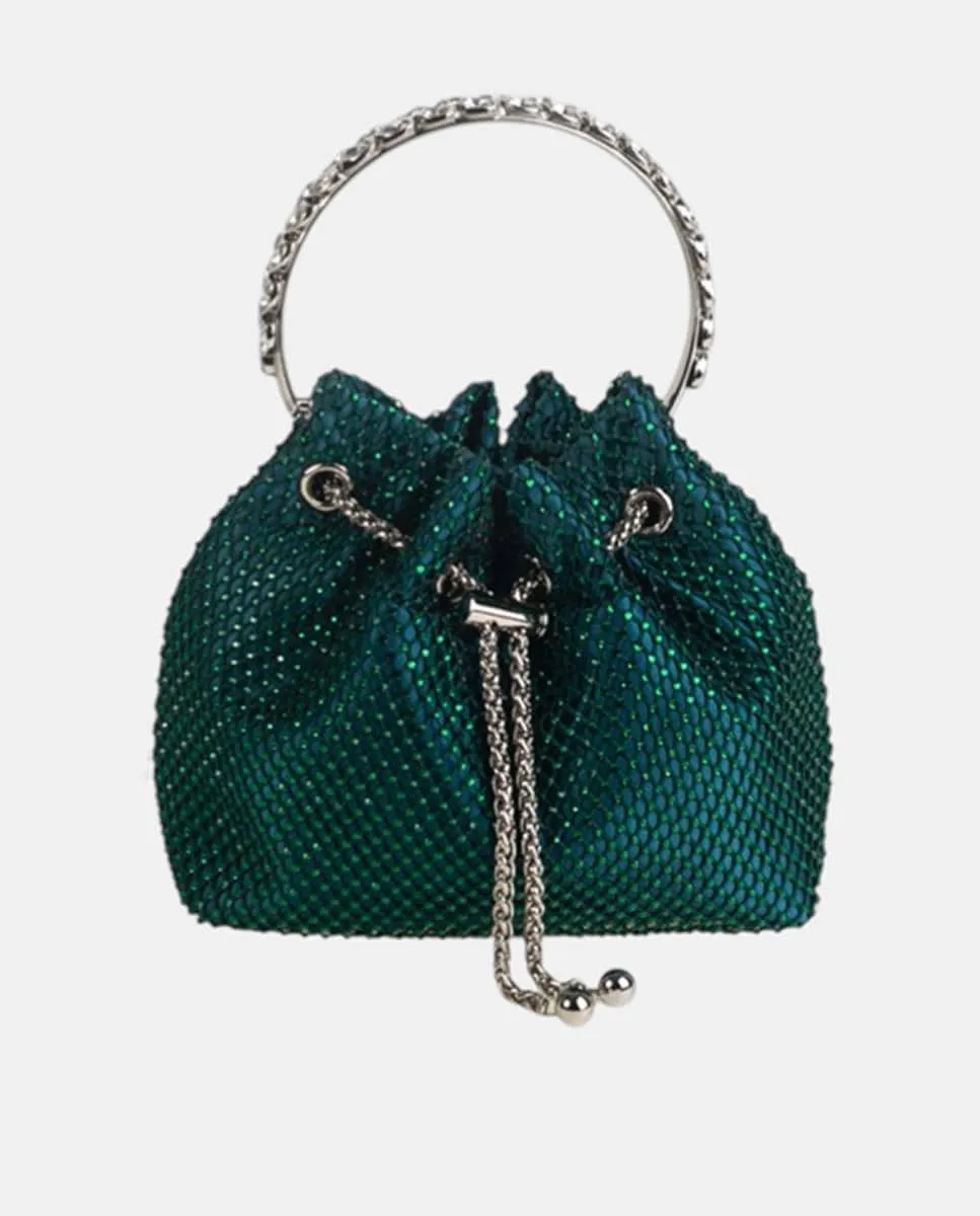 Сетчатая и атласная сумочка с металлической ручкой Volum, зеленый
Сетчатая и атласная сумочка с металлической ручкой Volum, зеленый