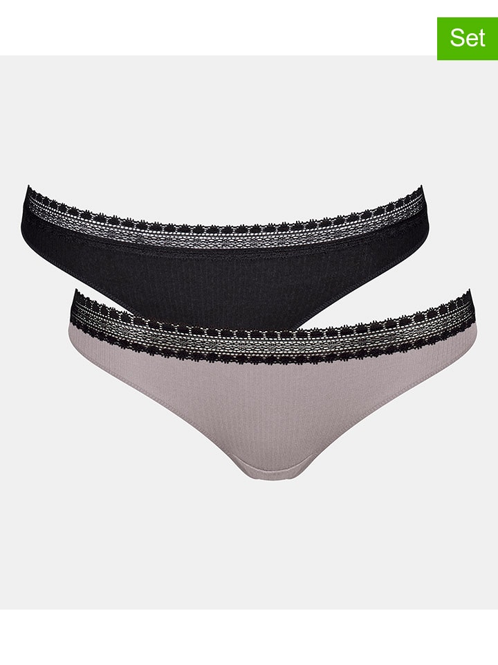 Sloggi Комплект из 2 трусов: черные/серые
Sloggi Комплект из 2 трусов: черные/серые