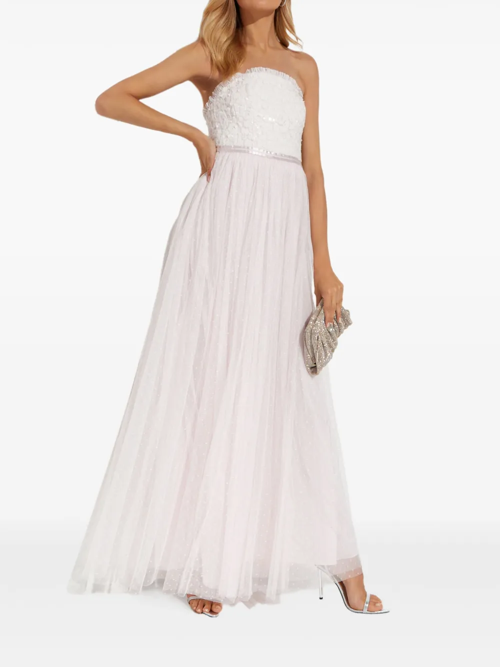 Платье макси без бретелей с пайетками Needle & Thread, белый
Платье макси без бретелей с пайетками Needle & Thread, белый