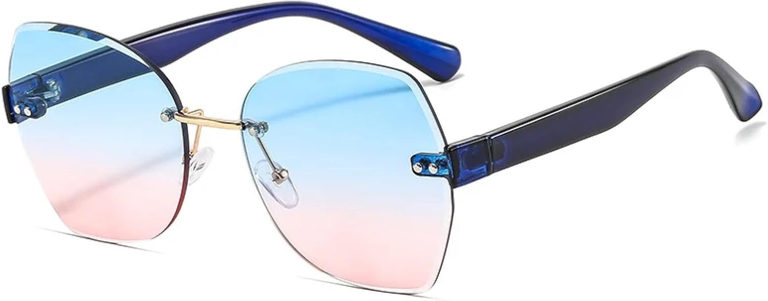 Винтажные солнцезащитные очки без оправы для женщин и мужчин, модные, роскошные, в стиле панк, летние, для путешествий, с защитой от УФ-излучения UV400 TKKTLLT, Blue Blue Pink
Винтажные солнцезащитные очки без оправы для женщин и мужчин, модные, роскошные, в стиле панк, летние, для путешествий, с защитой от УФ-излучения UV400 TKKTLLT, Blue Blue Pink