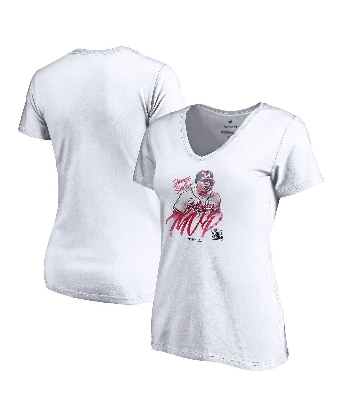 Женская футболка Jorge Soler White Atlanta Braves MVP World Series Champions 2021 Fanatics, белый
Женская футболка Jorge Soler White Atlanta Braves MVP World Series Champions 2021 Fanatics, белый