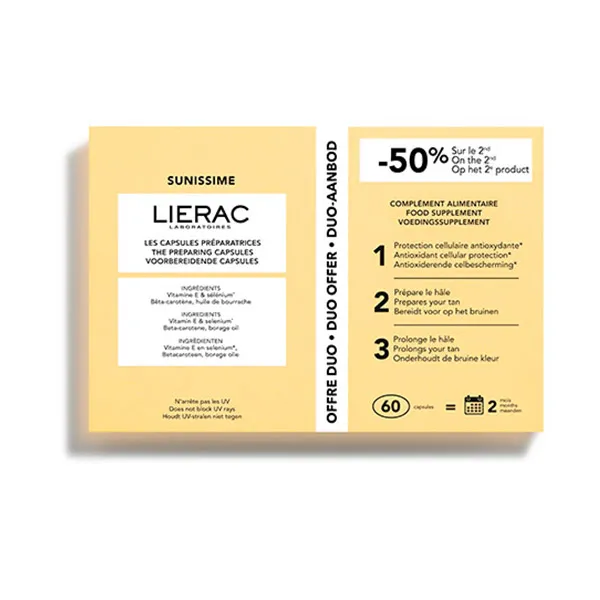 Фотозащитные капсулы Duo Les Capsulas Préparatrices Lierac, 60 UD
Фотозащитные капсулы Duo Les Capsulas Préparatrices Lierac, 60 UD