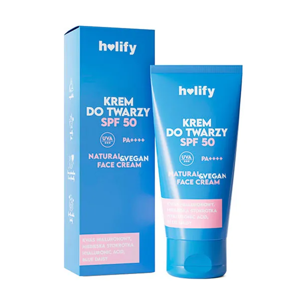 Антивозрастной крем для лица Face Cream With Hyaluronic Acid Spf50 Holify, 50 ml 
Антивозрастной крем для лица Face Cream With Hyaluronic Acid Spf50 Holify, 50 ml