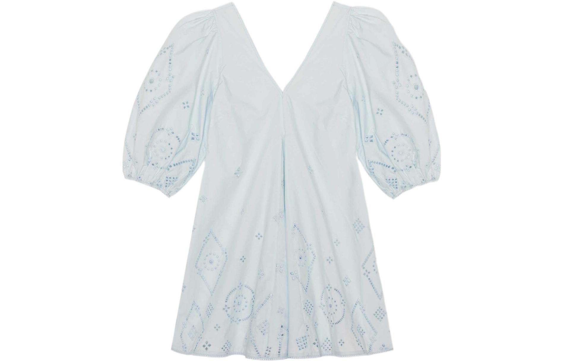 Женское платье с коротким рукавом синее GANNI 
Женское платье с коротким рукавом синее GANNI