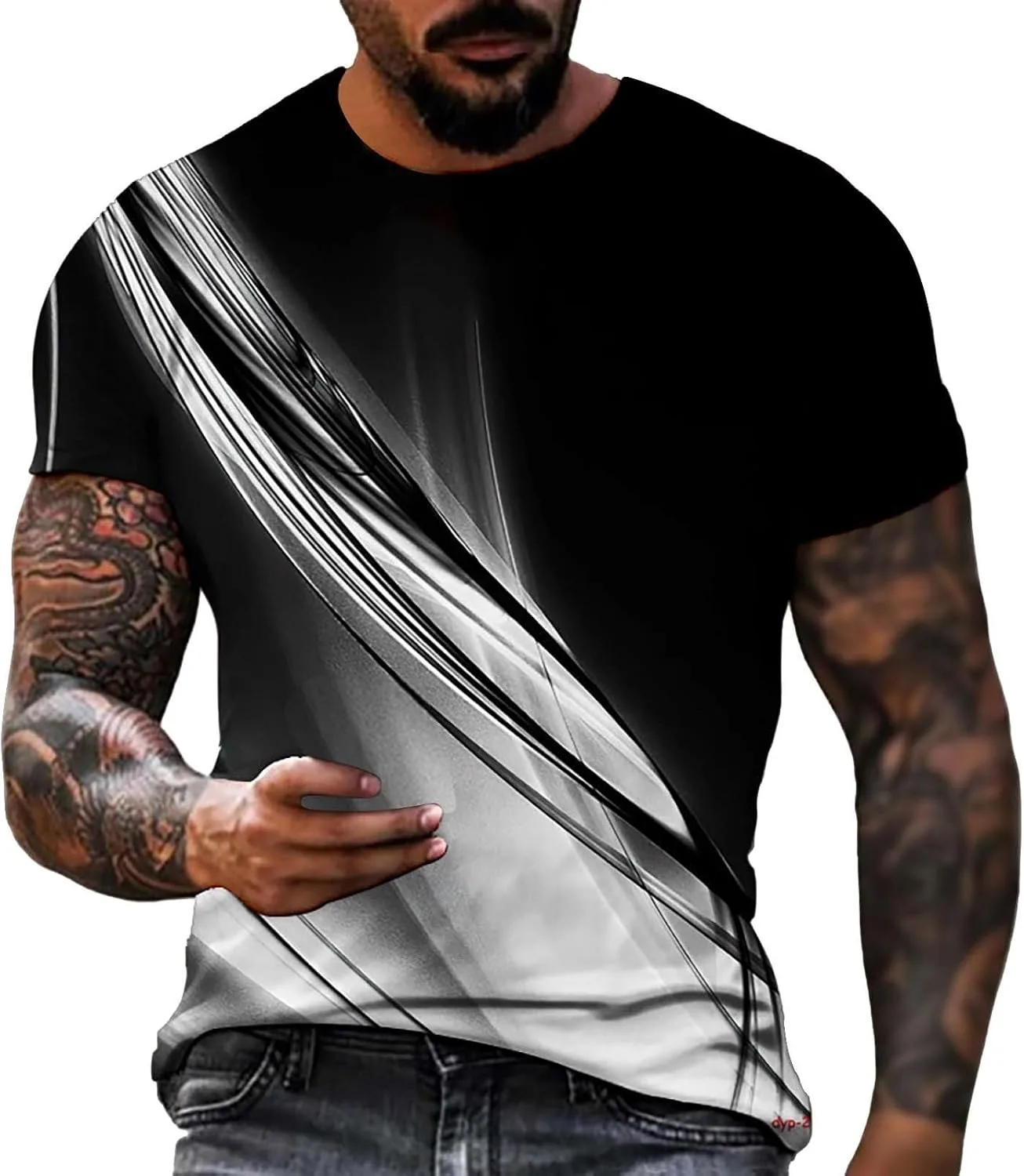 Мужская футболка с абстрактным принтом, короткий рукав, для стритвира и летнего отдыха
Мужская футболка с абстрактным принтом, короткий рукав, для стритвира и летнего отдыха