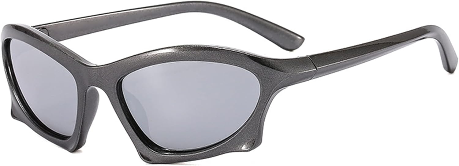 Солнцезащитные очки в стиле Y2K с обтекаемой формой для женщин и мужчин, винтажные модные солнцезащитные очки в форме летучей мыши, спортивные очки Kyiduo, Grey-silver
Солнцезащитные очки в стиле Y2K с обтекаемой формой для женщин и мужчин, винтажные модные солнцезащитные очки в форме летучей мыши, спортивные очки Kyiduo, Grey-silver