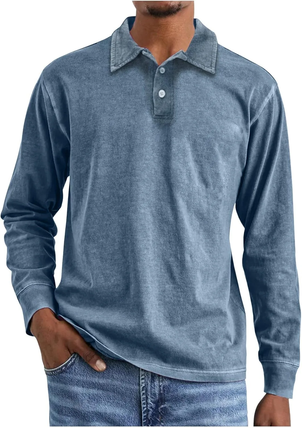 Мужская потертая поло с длинным рукавом Sdeycui
Мужская потертая поло с длинным рукавом Sdeycui