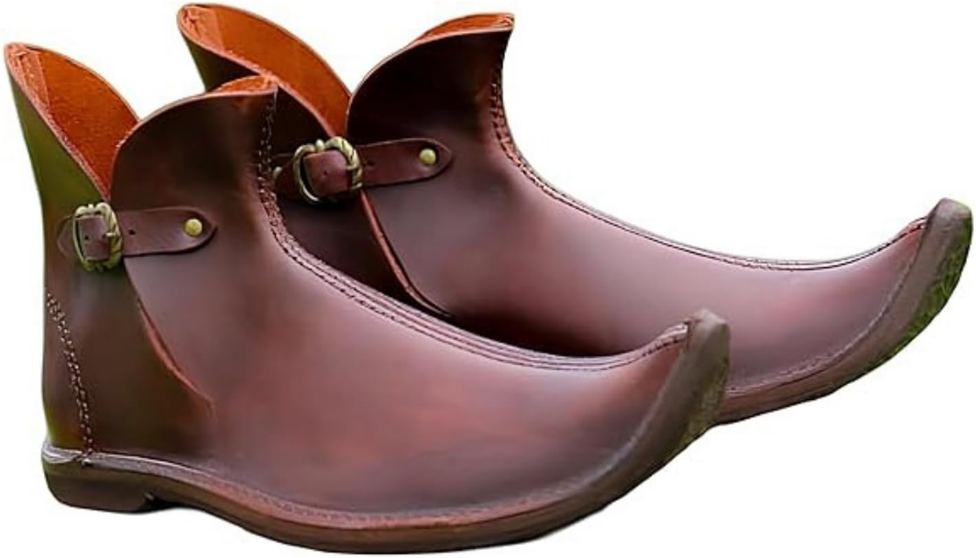 Мужские средневековые короткие кожаные ботинки с заостренным носком и изогнутым заостренным дизайном, ренессансные ботинки для ролевых игр, пиратские ботинки Houdbdol, коричневый
Мужские средневековые короткие кожаные ботинки с заостренным носком и изогнутым заостренным дизайном, ренессансные ботинки для ролевых игр, пиратские ботинки Houdbdol, коричневый