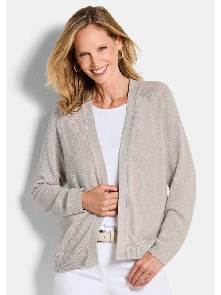 GOLDNER Укороченный размер: Кардиган с вязаной полосой каменного цвета
GOLDNER Укороченный размер: Кардиган с вязаной полосой каменного цвета