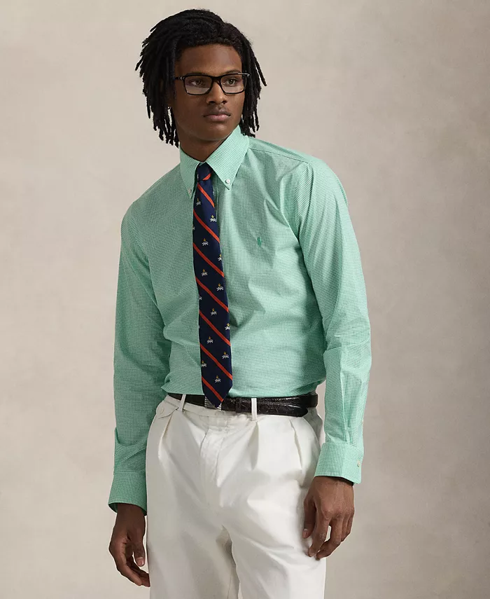 Мужская классическая рубашка из поплина в клетку Polo Ralph Lauren, мультиколор 
Мужская классическая рубашка из поплина в клетку Polo Ralph Lauren, мультиколор