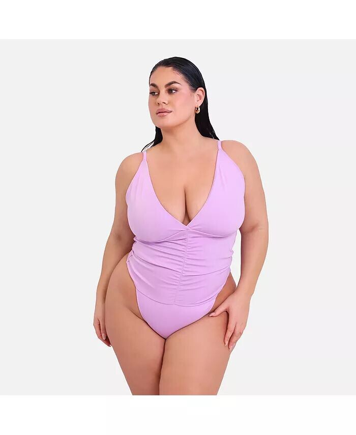 Купальник Kailani со складками больших размеров Rebdolls, фиолетовый 
Купальник Kailani со складками больших размеров Rebdolls, фиолетовый