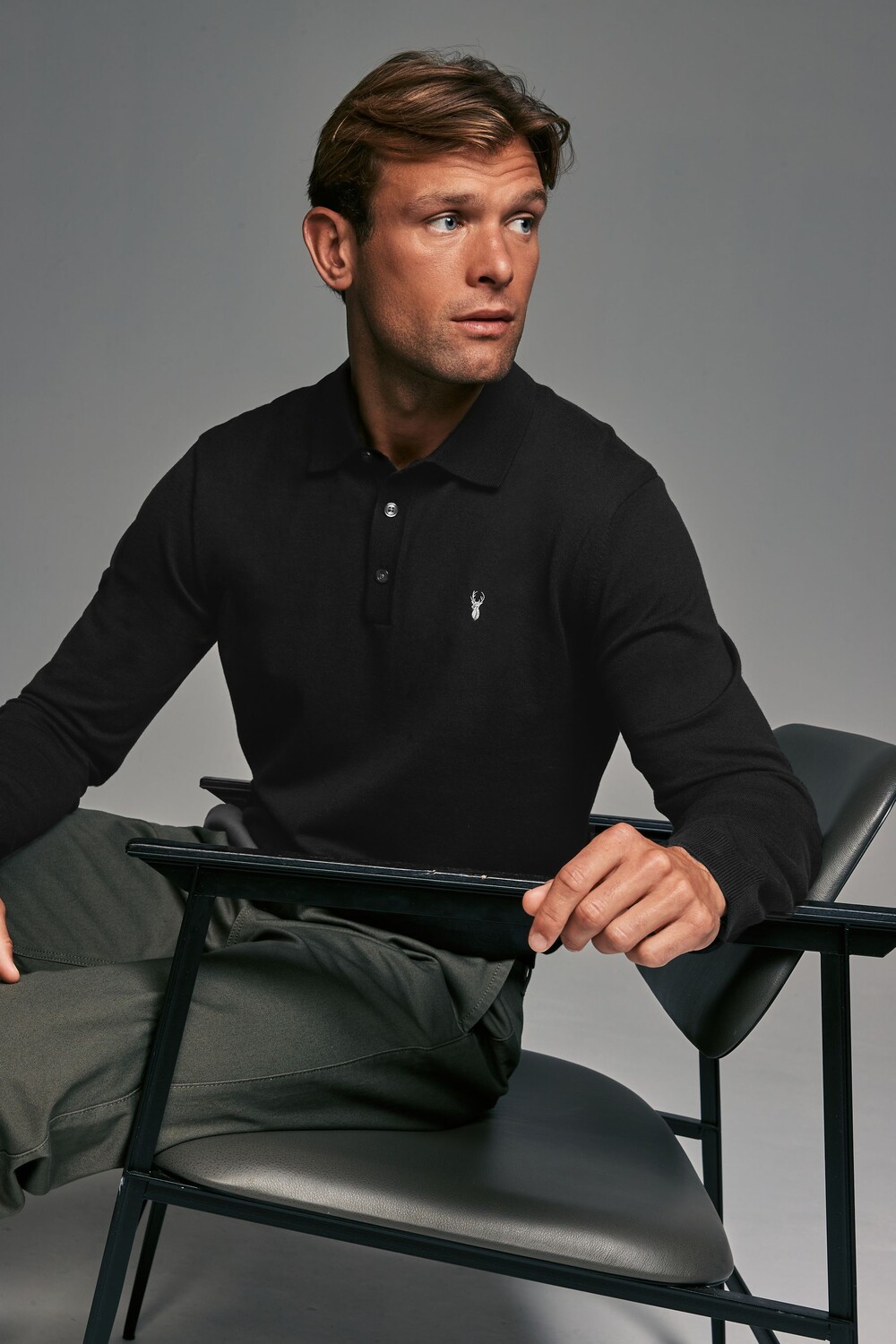 Трикотажная рубашка поло с длинным рукавом Next, черный
Трикотажная рубашка поло с длинным рукавом Next, черный