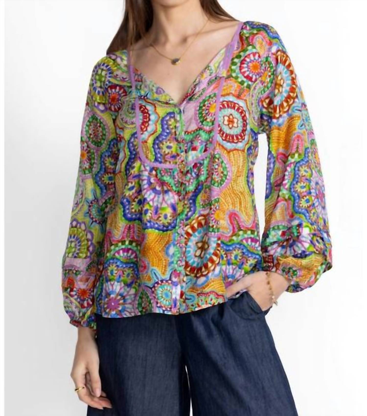 Рубашка Jannika с вышивкой в стиле салфетки Johnny Was, Napperon Print
Рубашка Jannika с вышивкой в стиле салфетки Johnny Was, Napperon Print