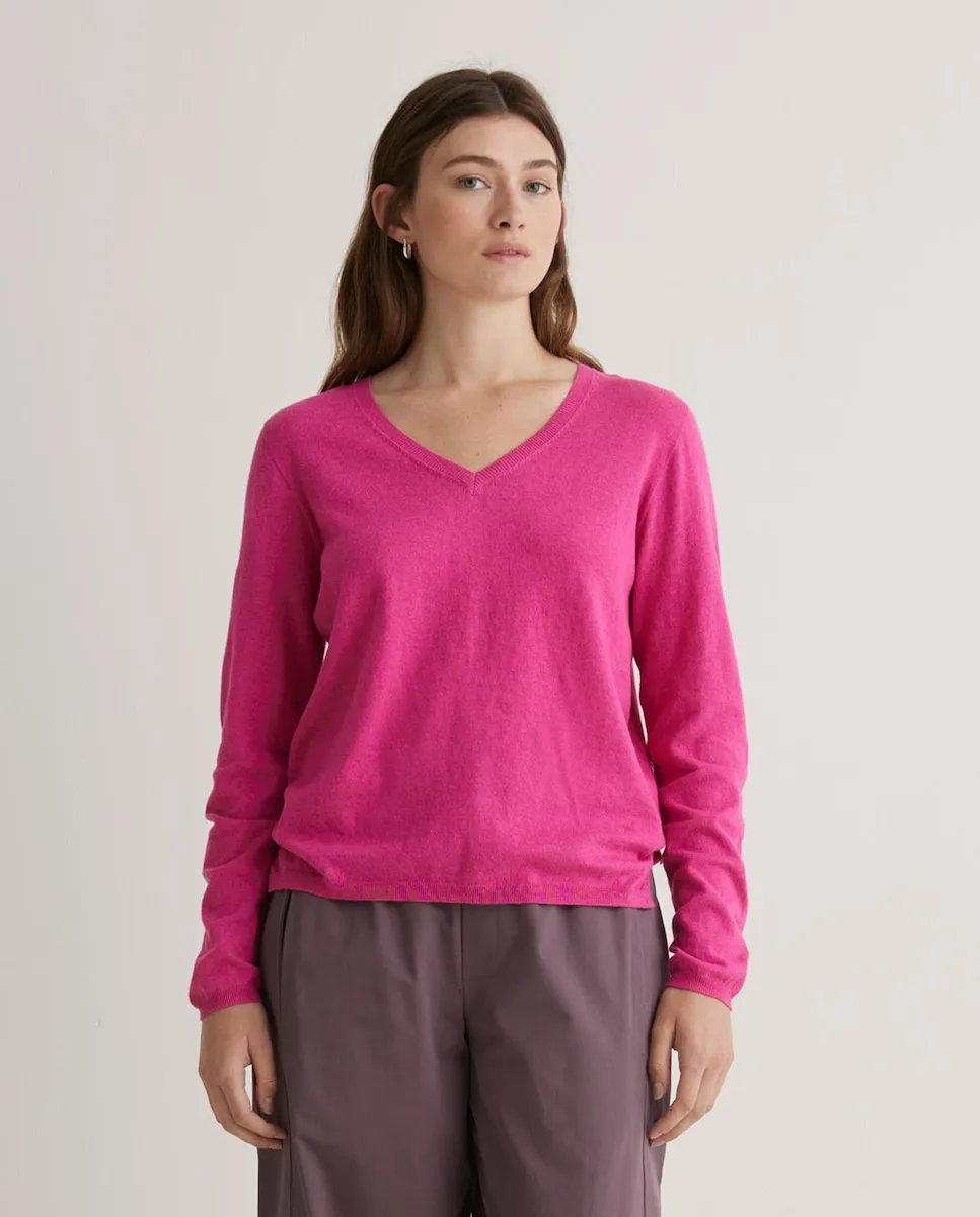 Женский джемпер с V-образным вырезом и эластичными манжетами Yerse, розовый
Женский джемпер с V-образным вырезом и эластичными манжетами Yerse, розовый