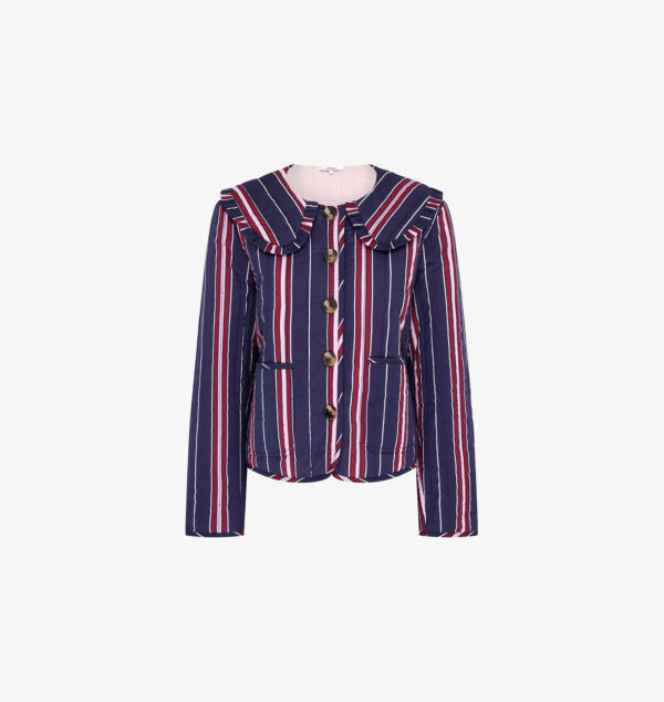 Стеганая хлопковая куртка с полосатым узором Peggy Omnes, синий
Стеганая хлопковая куртка с полосатым узором Peggy Omnes, синий