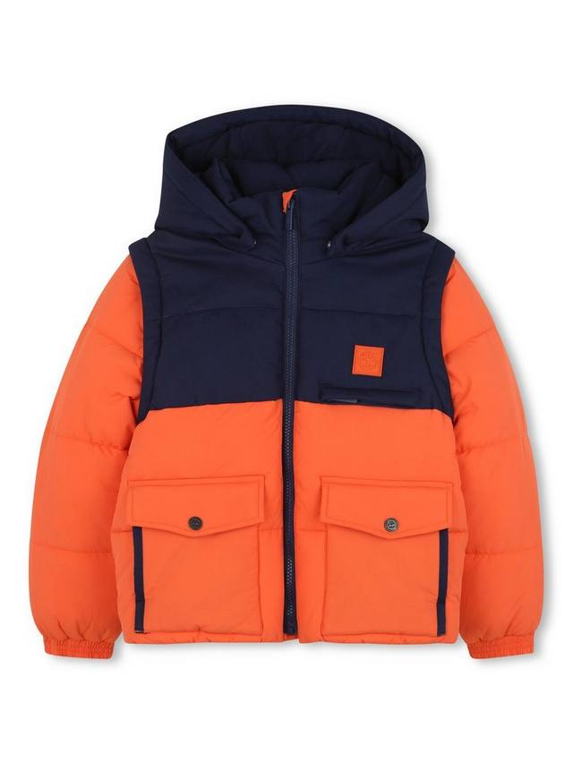 Детская куртка-пуховик с контрастными вставками и съемными рукавами Timberland, Tigerlily
Детская куртка-пуховик с контрастными вставками и съемными рукавами Timberland, Tigerlily