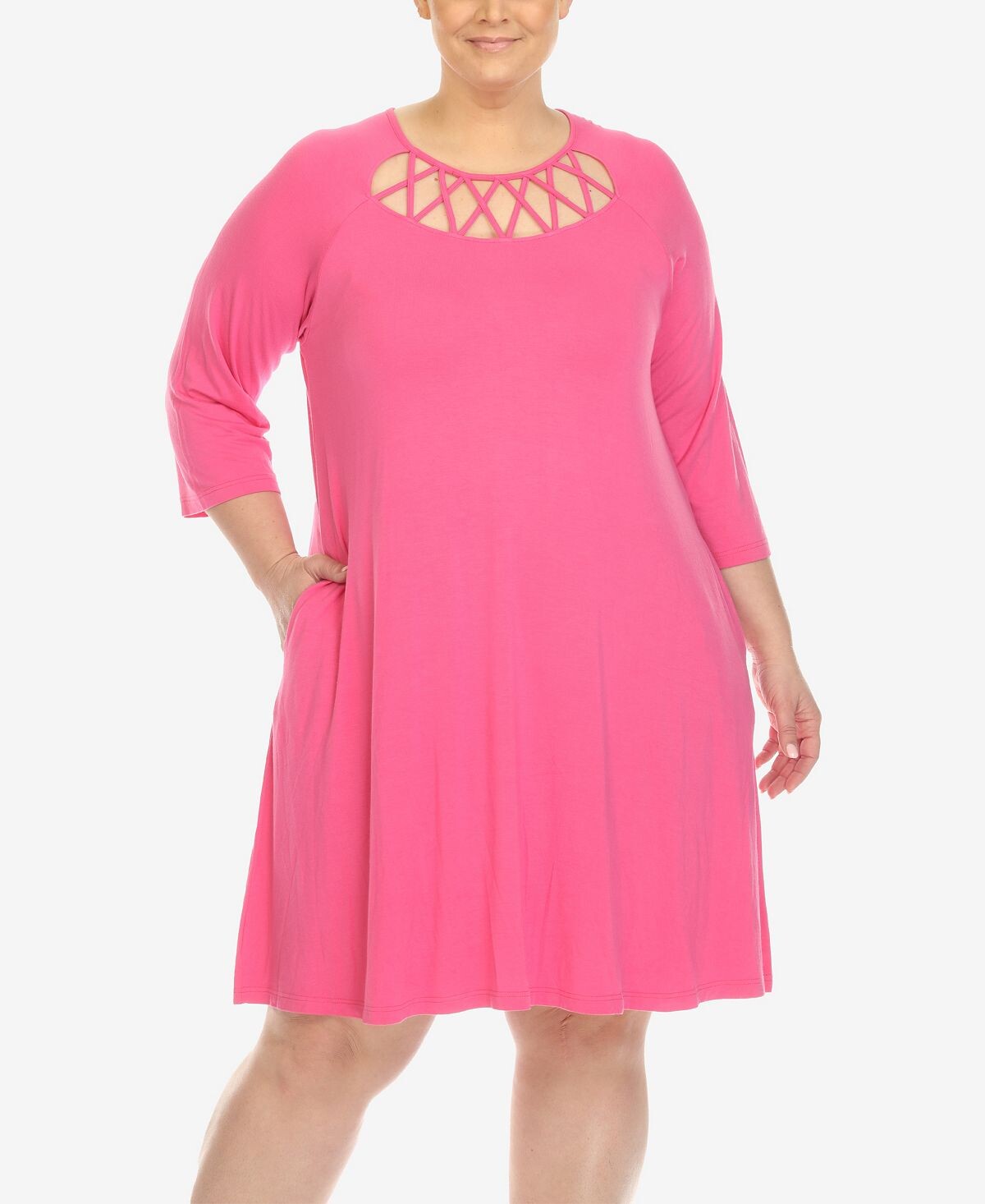 Свободное платье больших размеров с перекрещивающимся вырезом и рукавами 3/4 White Mark
Свободное платье больших размеров с перекрещивающимся вырезом и рукавами 3/4 White Mark