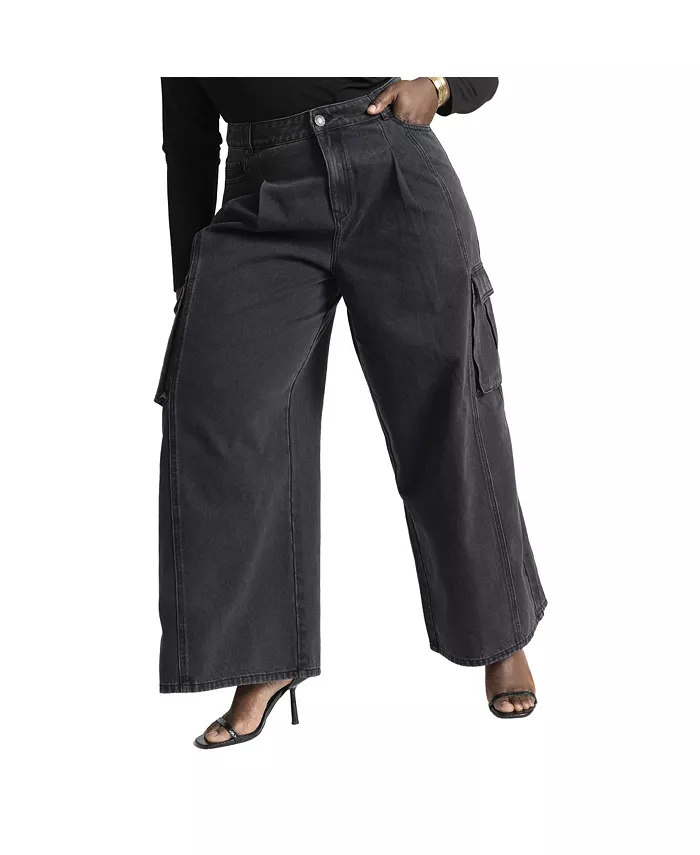 Женские джинсы-карго с широкими штанинами ELOQUII, черный
Женские джинсы-карго с широкими штанинами ELOQUII, черный