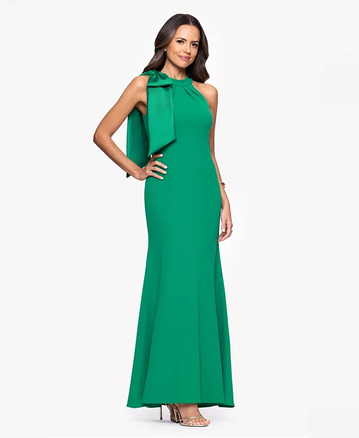 Женское вечернее платье без рукавов с запахом и декором в виде банта Betsy & Adam, зеленый
Женское вечернее платье без рукавов с запахом и декором в виде банта Betsy & Adam, зеленый