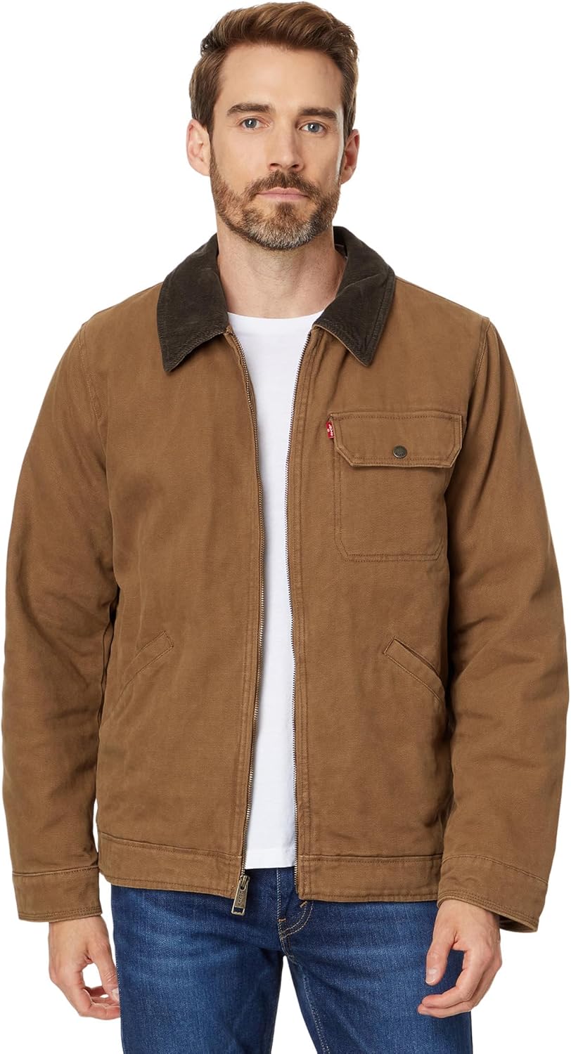 Куртка Levi's Workwear из хлопчатобумажной ткани с вельветовым воротником и воротником Depot, Brown Quilt Lined
Куртка Levi's Workwear из хлопчатобумажной ткани с вельветовым воротником и воротником Depot, Brown Quilt Lined