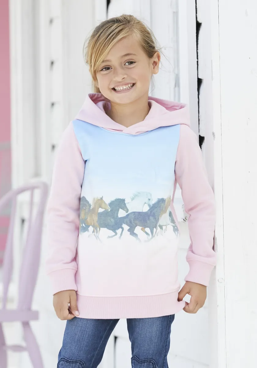 KIDSWORLD длинный свитшот "для маленьких девочек" с принтом лошади, розовый
KIDSWORLD длинный свитшот "для маленьких девочек" с принтом лошади, розовый
