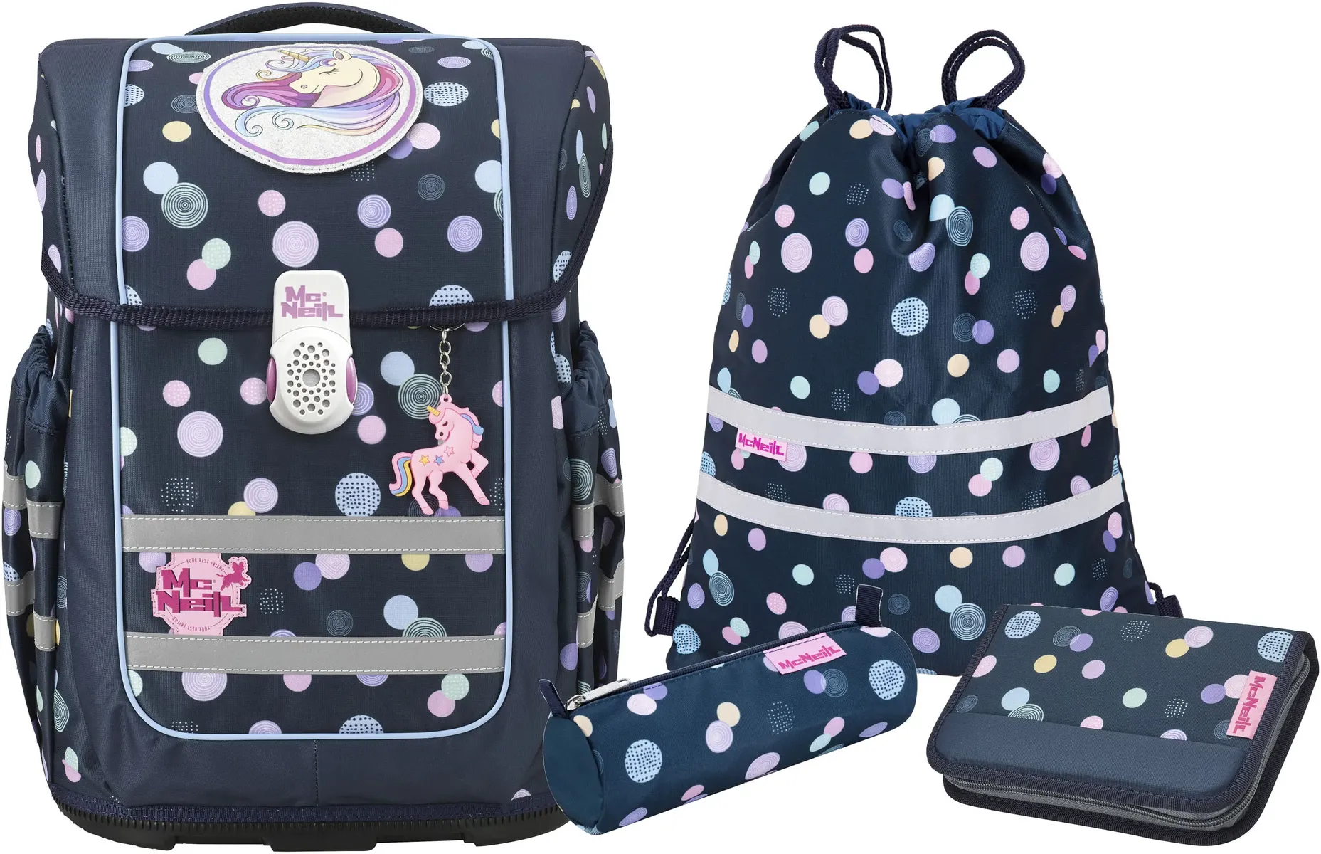 Школьная сумка McNeill "Ergo Compacto, Polly", светоотражающие полосы на лямках, светоотражающие поверхности, включая пенал, спортивную сумку, рулончик для карандашей и магнит с мотивом, цвет Polly
Школьная сумка McNeill "Ergo Compacto, Polly", светоотражающие полосы на лямках, светоотражающие поверхности, включая пенал, спортивную сумку, рулончик для карандашей и магнит с мотивом, цвет Polly