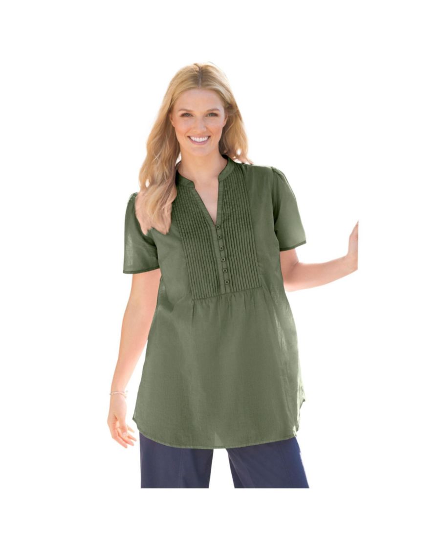 Туника большого размера с присборенной отделкой и полузастежкой на пуговицы Woman Within, Olive green
Туника большого размера с присборенной отделкой и полузастежкой на пуговицы Woman Within, Olive green