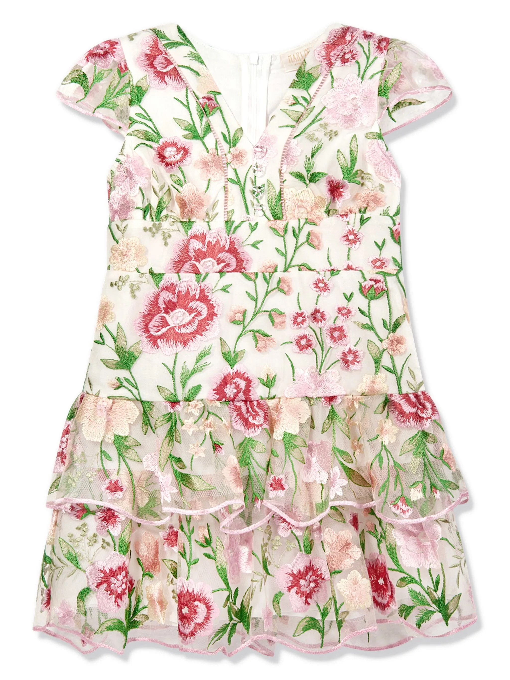 Ярусное платье с цветочной вышивкой Marlo, белый
Ярусное платье с цветочной вышивкой Marlo, белый