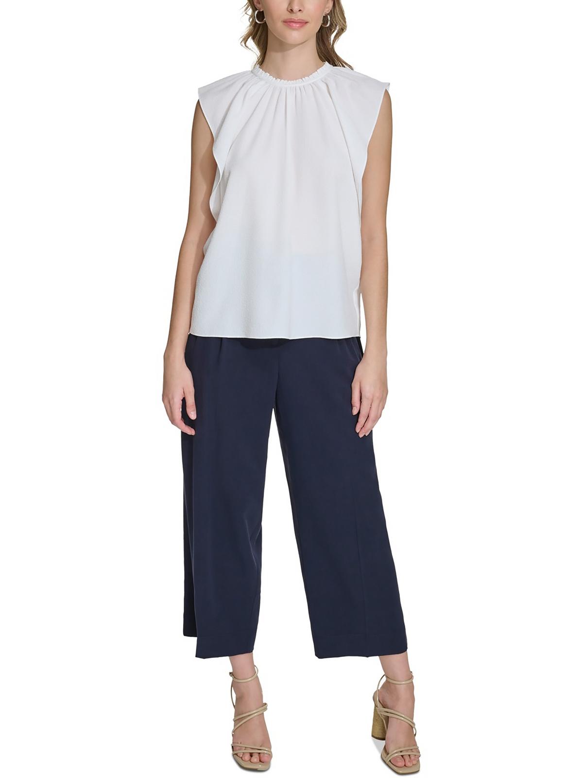 Женская блузка с оборками и рукавами-крылышками Calvin Klein, цвет soft white 
Женская блузка с оборками и рукавами-крылышками Calvin Klein, цвет soft white