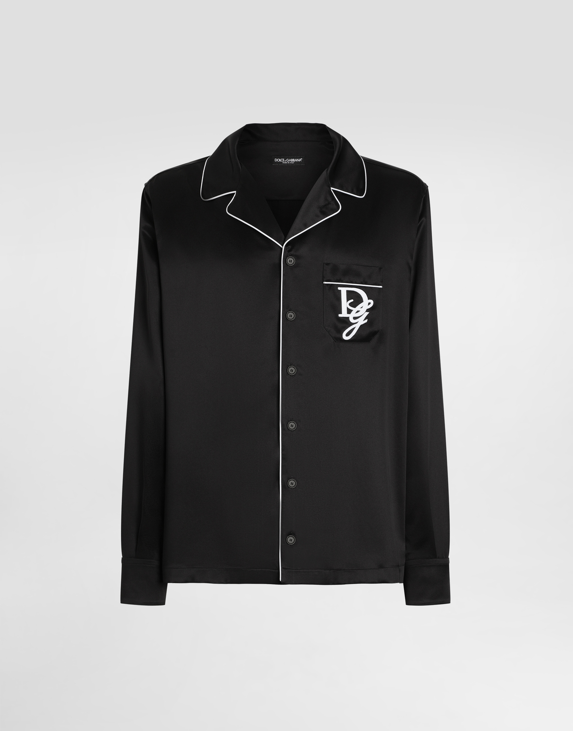 Шелковая рубашка vanity с вышивкой логотипа Dolce & Gabbana, черный
Шелковая рубашка vanity с вышивкой логотипа Dolce & Gabbana, черный