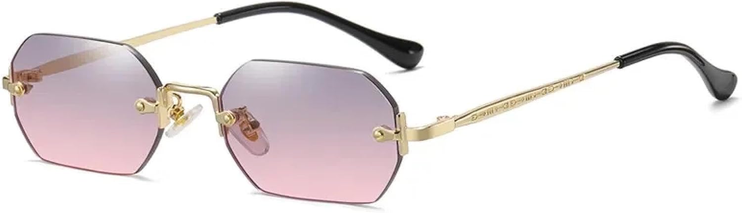 Солнцезащитные очки с защитой от УФ-излучения UV400 | Маленькие без оправы, металлические, золотистые | Для женщин и мужчин, для занятий спортом на открытом воздухе и вождения DSVIGF, Gold Grey Pink
Солнцезащитные очки с защитой от УФ-излучения UV400 | Маленькие без оправы, металлические, золотистые | Для женщин и мужчин, для занятий спортом на открытом воздухе и вождения DSVIGF, Gold Grey Pink